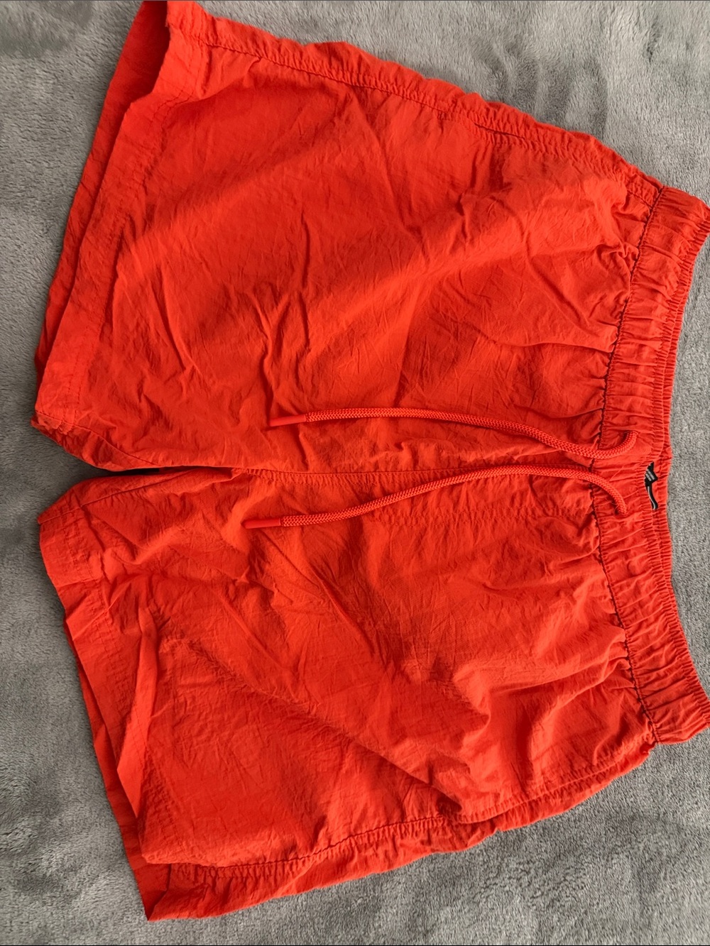 Forever 21 Men's Bright Orange Athletic Drawstring Shorts